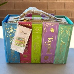 Loungefly Disney Stitch Shoppe Princess Books Crossbody Bag with Pin